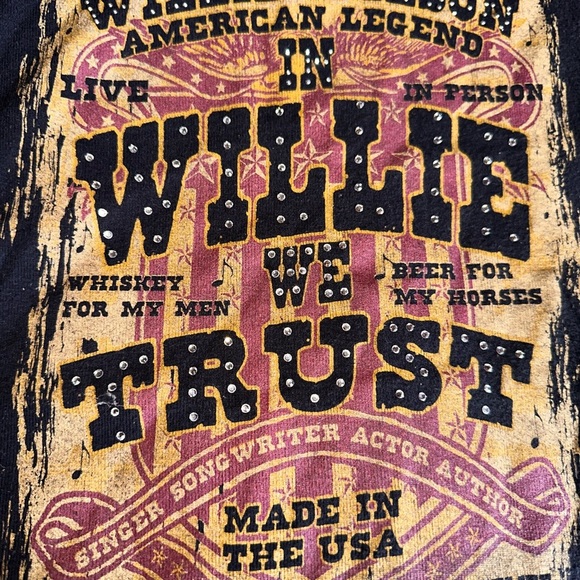 Alore 3X Willie Nelson concert tee . “In Willie We Trust “. Thick quality tshirt - Picture 6 of 11